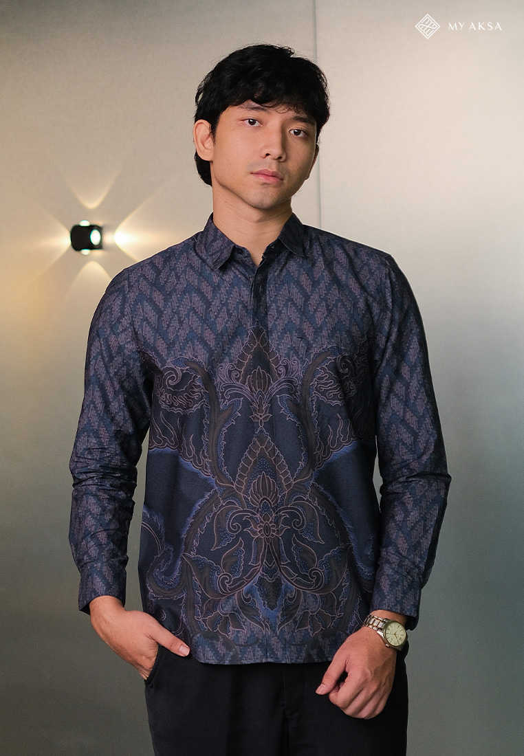 MY AKSA FIT EVERYWHERE My Aksa Premium Kemeja Batik Pria Lengan Panjang Superfine Furing Parang Cakr