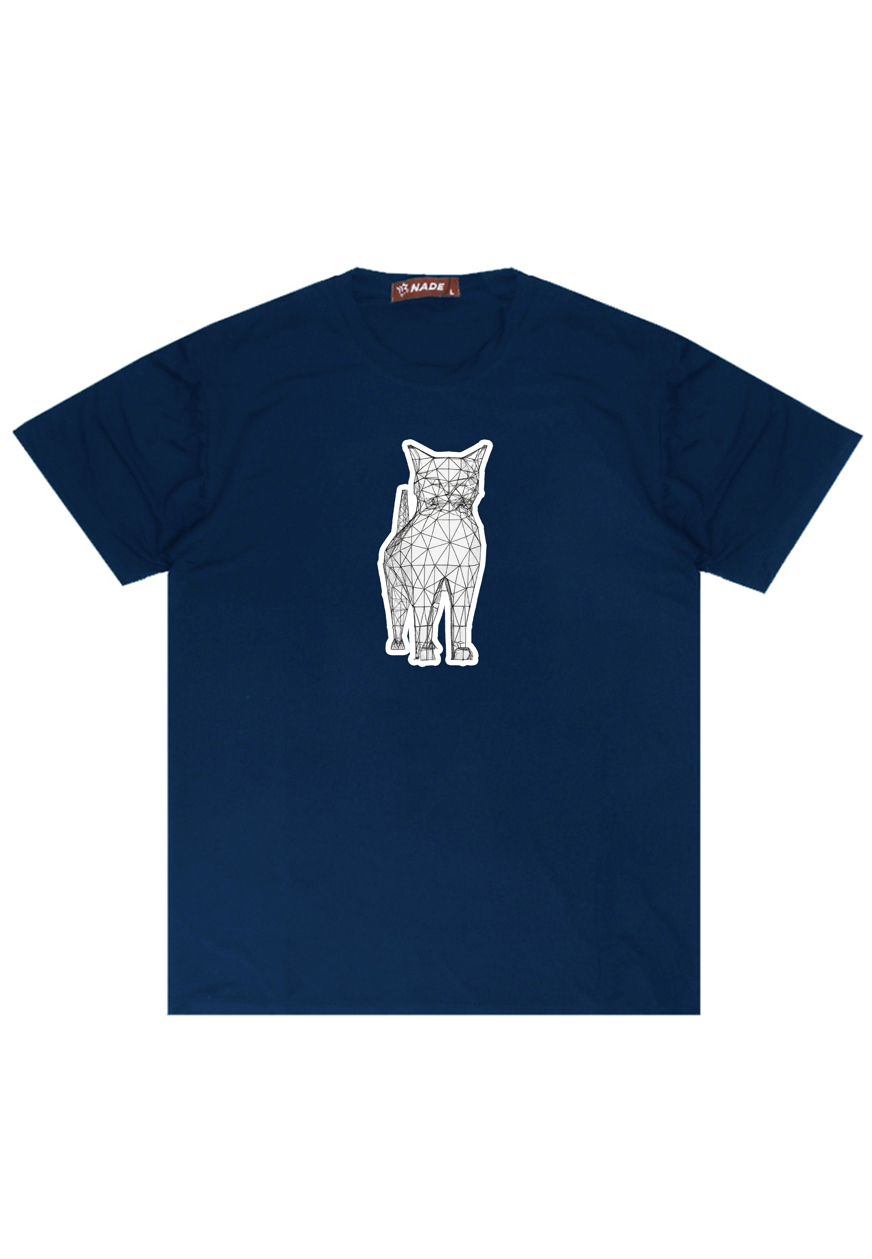 Nade NTD01 kaos gambar kucing keren pria wanita cat wiremesh distro navy