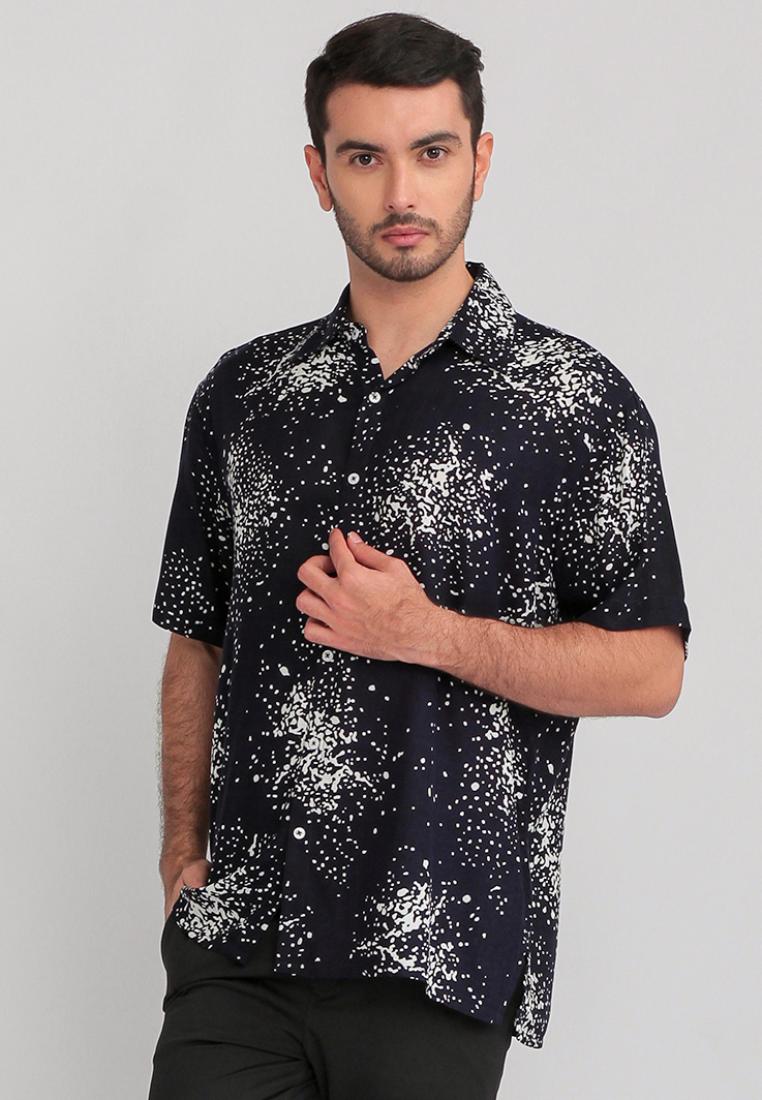 Nade Japan NTA70 Kemeja MKM Men Basic Splatter Navy