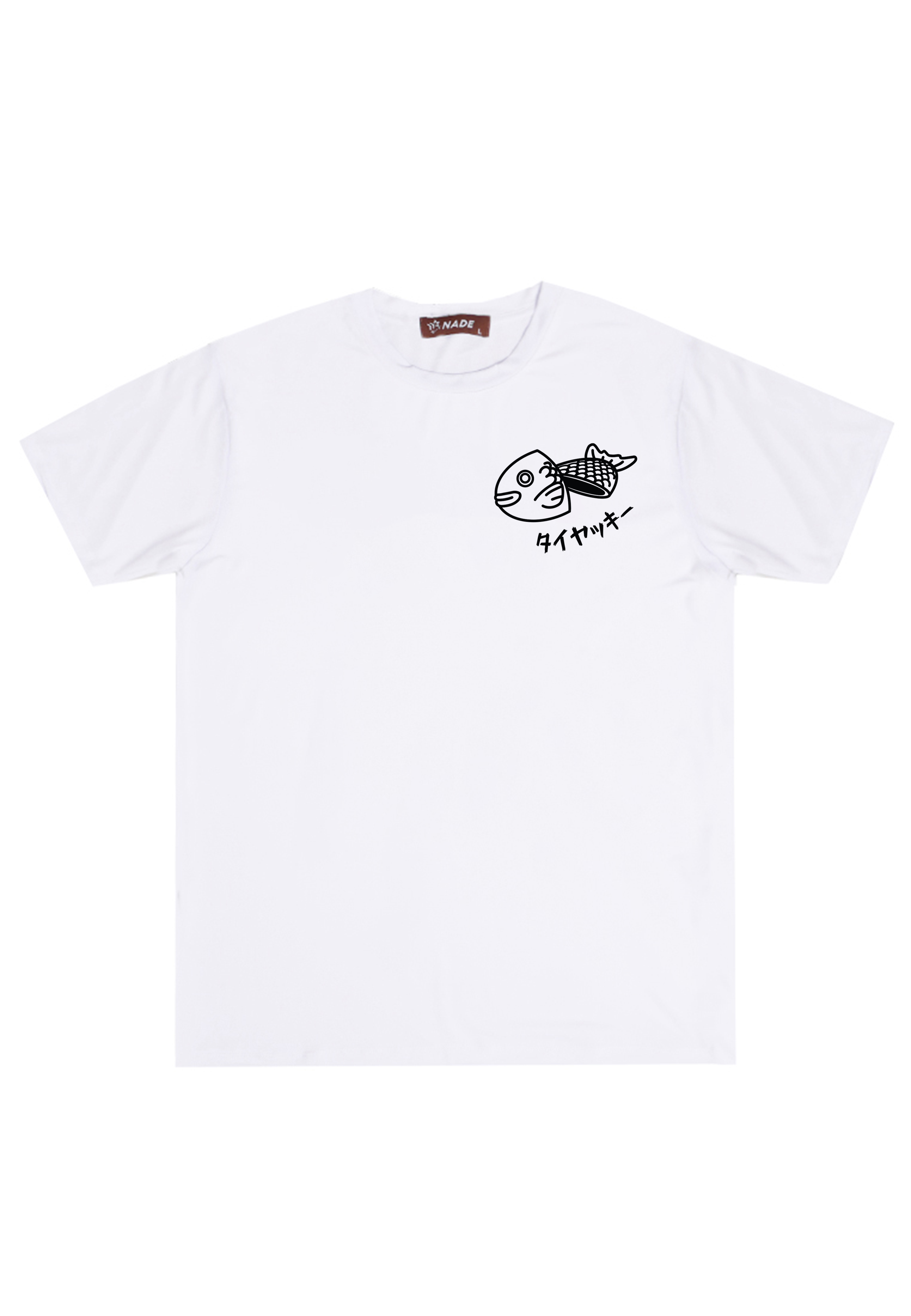 Nade NTD29 kaos slim fit ketat stretch light weight ringan anti kusut drifit taiyaki ice cream putih