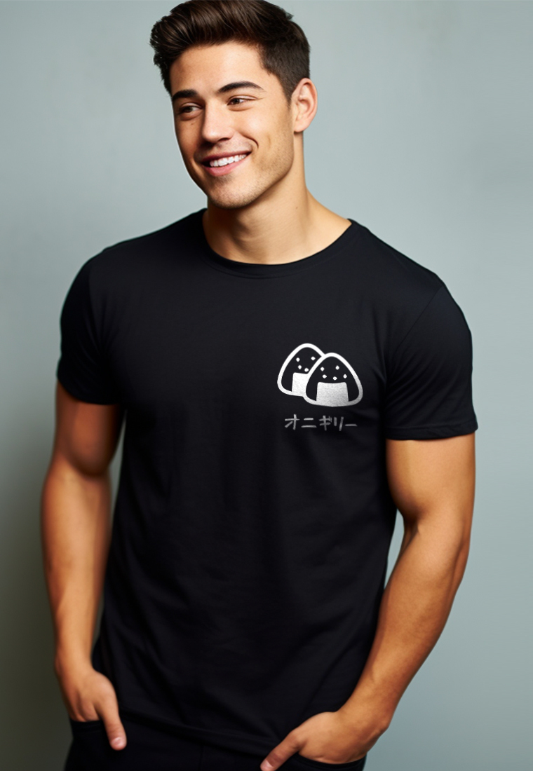 Nade NTD28 kaos ringan anti kusut stretch cepat kering body fit pria Nade onigiri hitam