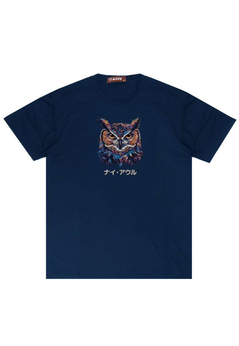 Nade NTD61 Kaos Gambar Burung Hantu Anti Kusut Lycra Instadry "burung hantu" navy