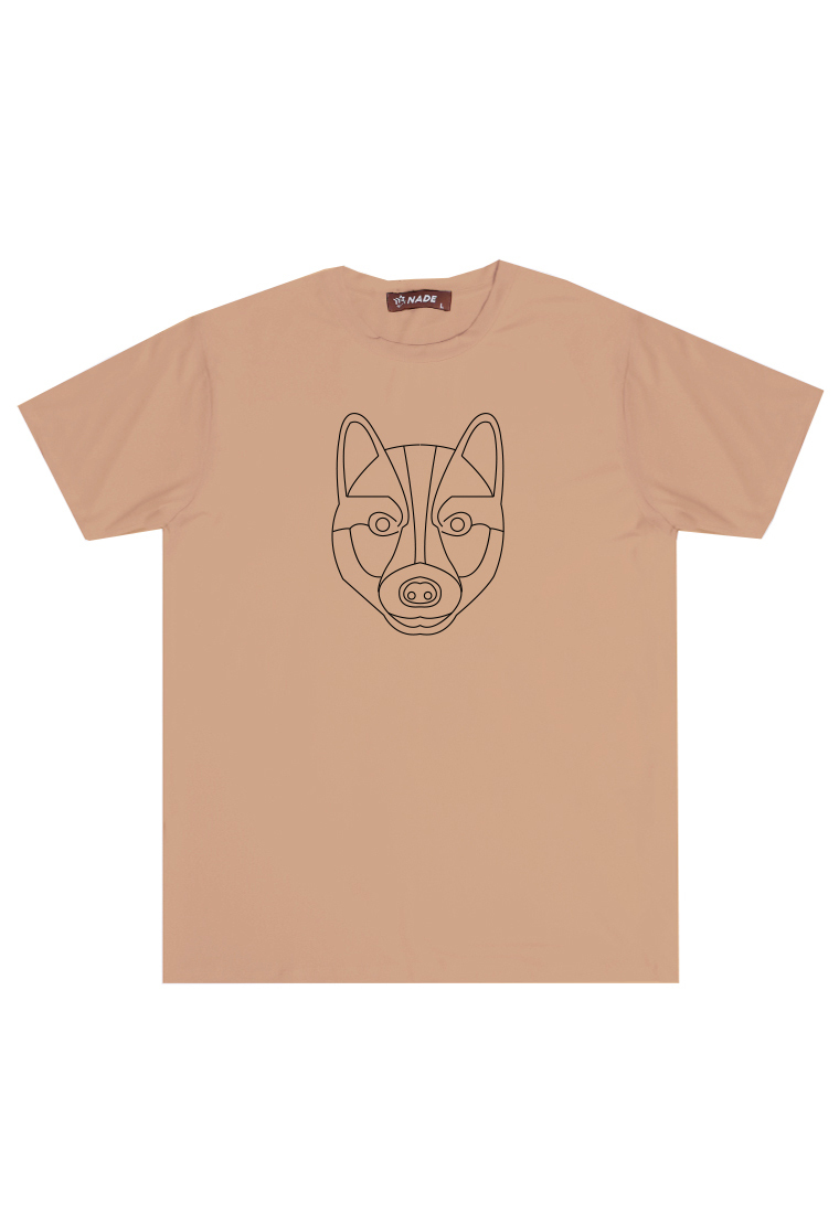 Nade NTC58 kaos anjing anti kusut super stretch nade siberian husky wolf serigala khaki