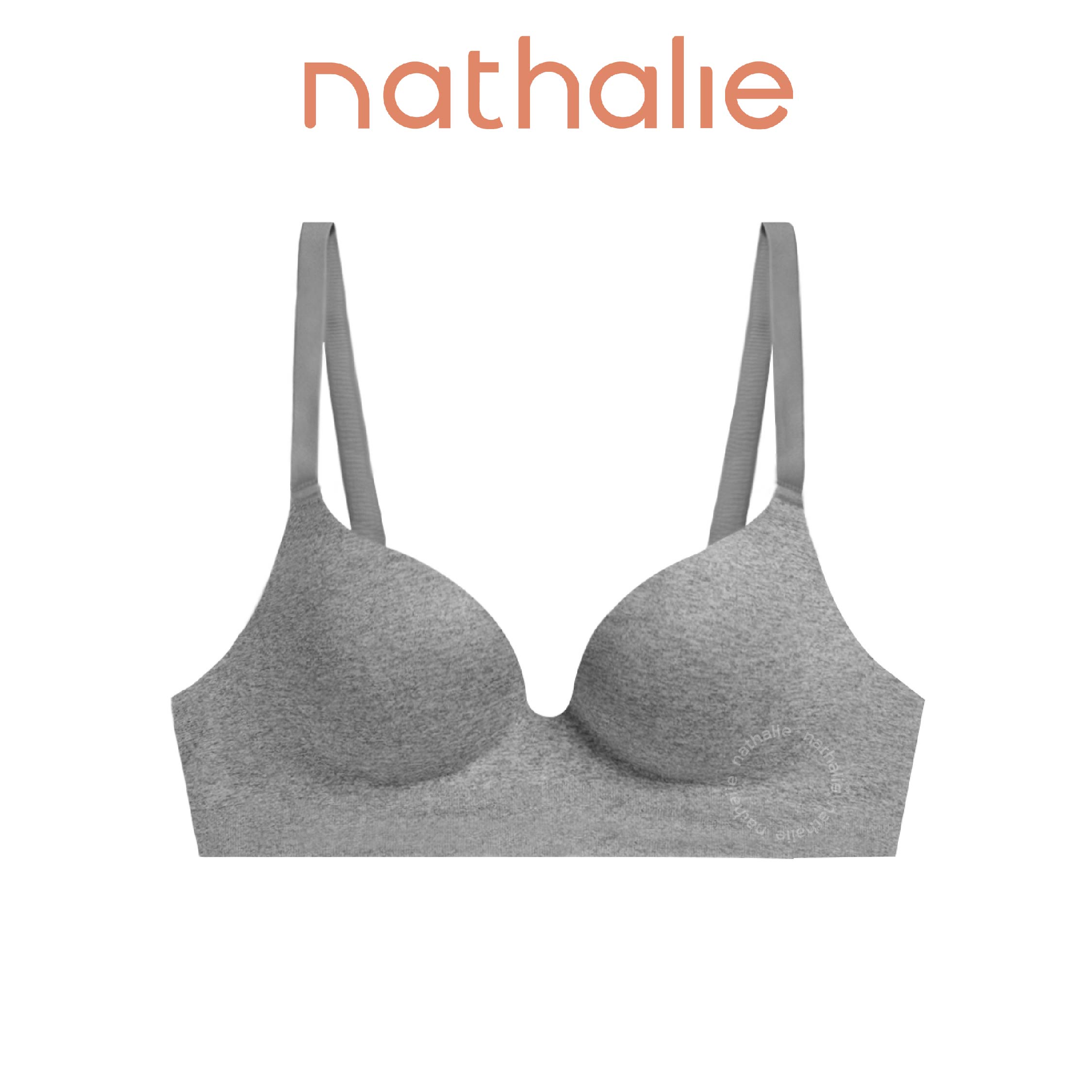 Nathalie Cotton Blend Wireless Light Bra NTB 3567 - Ash