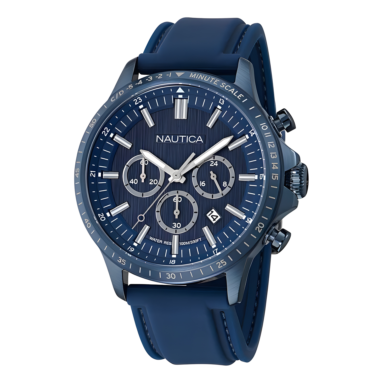 Nautica NCT Blue Ocean - Jam Tangan Chronograph Pria - Rubber Strap - NAPBOS503