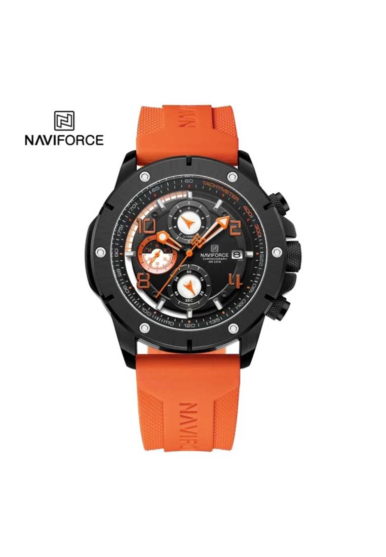 Naviforce Jam Tangan Pria - Orange - Rubber - NF-8034M-BK-11