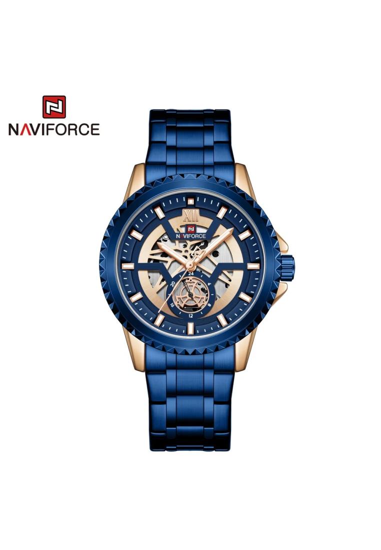 Naviforce Jam Tangan Pria - Blue Rosegold - Stainless Steel - NF-9186M-BRG-5