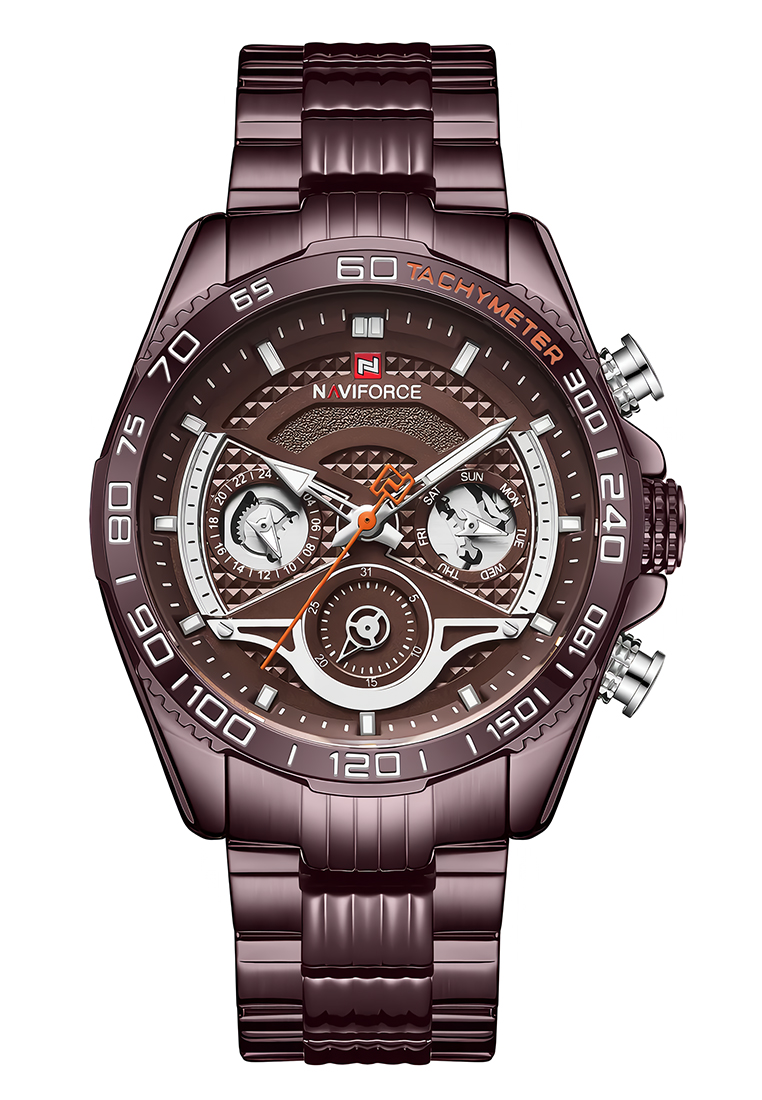 Naviforce Jam Tangan Analog Pria Naviforce NF9185 MCBROBO - Brown - Stainless Steel