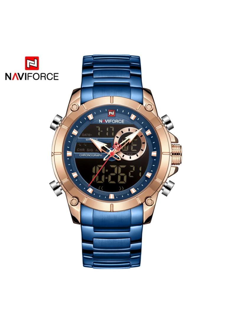 Naviforce Jam Tangan Pria - Blue Rosegold - Stainless Steel - NF-9163M-BRG-5