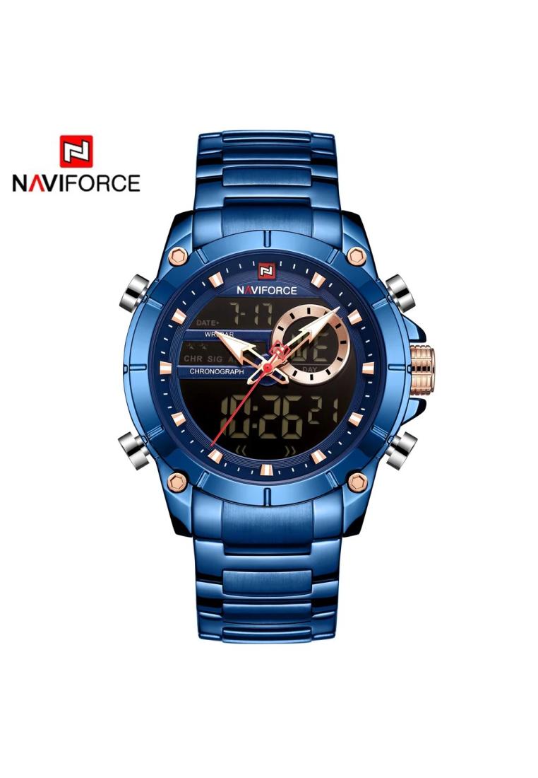 Naviforce Jam Tangan Pria - Blue - Stainless Steel - NF-9163M-BL-5