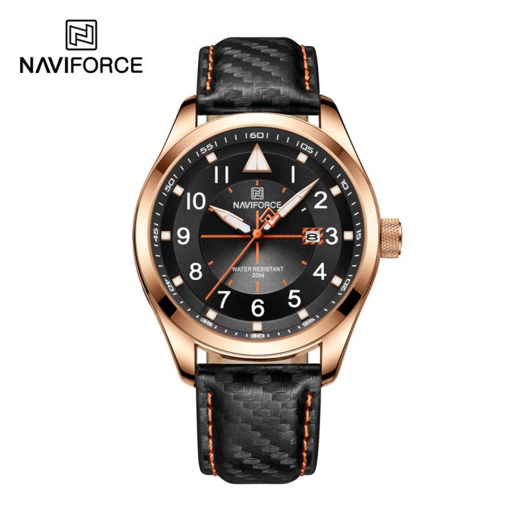 Naviforce Jam Tangan Pria Naviforce 8022 Leather Kulit Fashion Pria Original