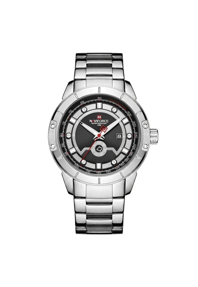 Naviforce Jam Tangan Pria - Silver -  Stainless Steel - NF-9166M-SS-4