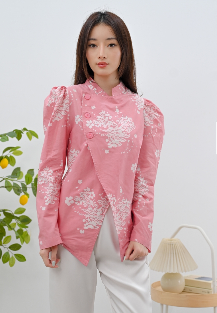 Nayara Blouse Batik Janggan Sajiwa Dusty Pink