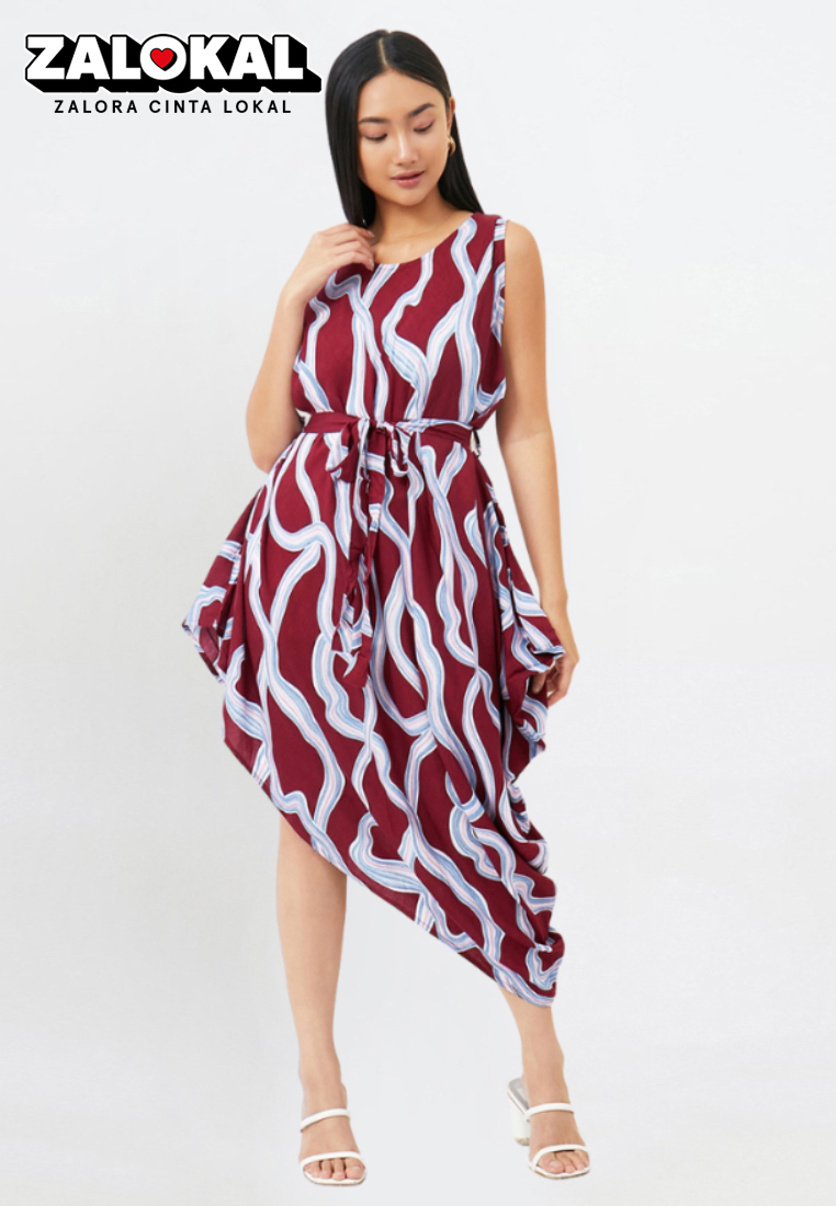 Nayara Basic Dress Rumah Milka Rayon Maroon