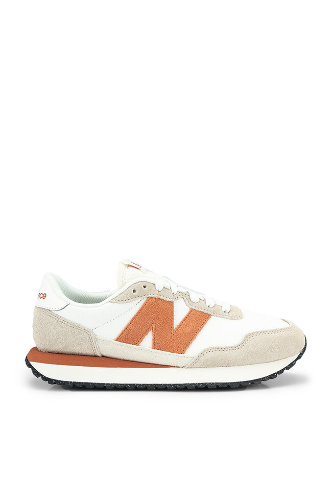 new balance white and beige