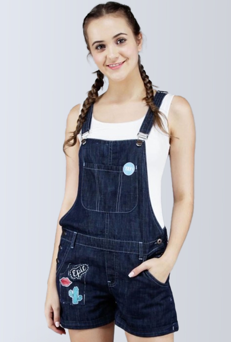 Ninety Degrees Celana Wanita Epic Dark Blue Short Overall