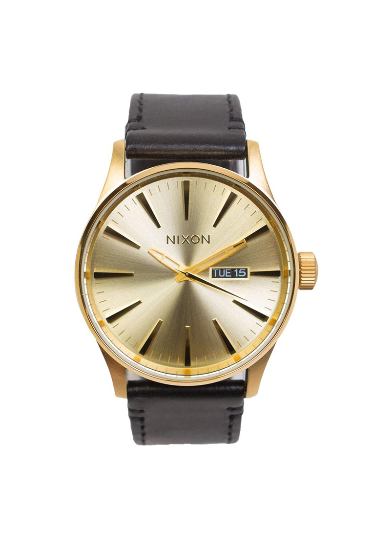 Nixon Mens Sentry Pack Japanese Quartz Leather Watches All Gold/Black/Brown