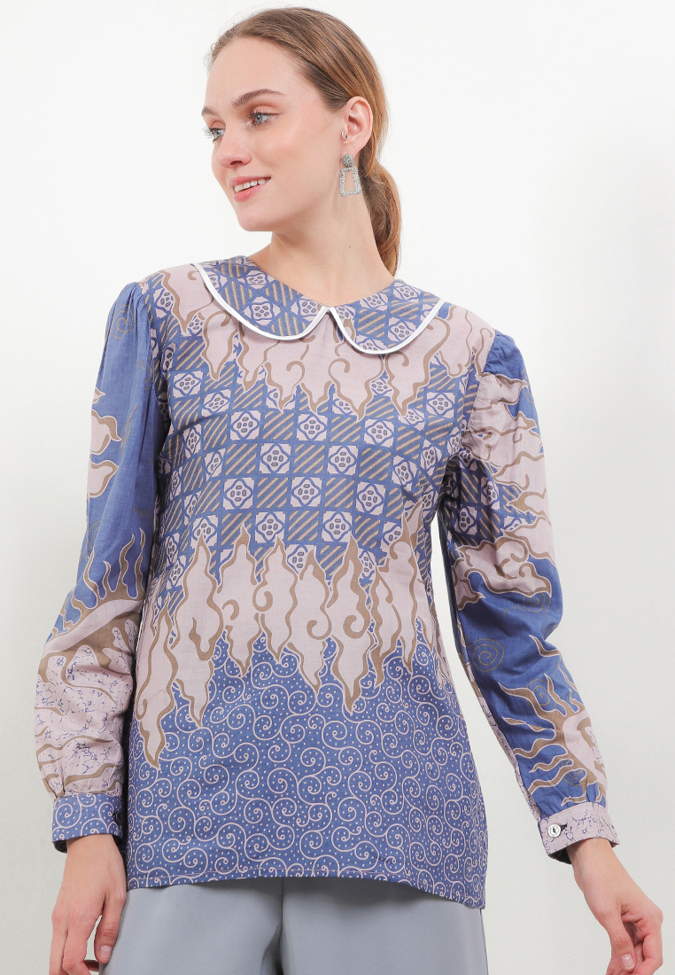 Nuansa Batik Emilio Blouse Batik Premium Wanita Casual Modern
