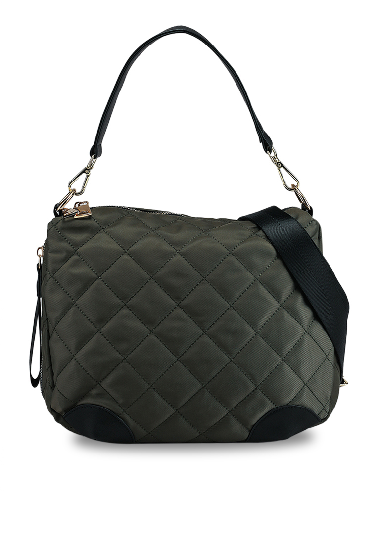 NUVEAU Quilted Nylon Convertible Shoulder Bag