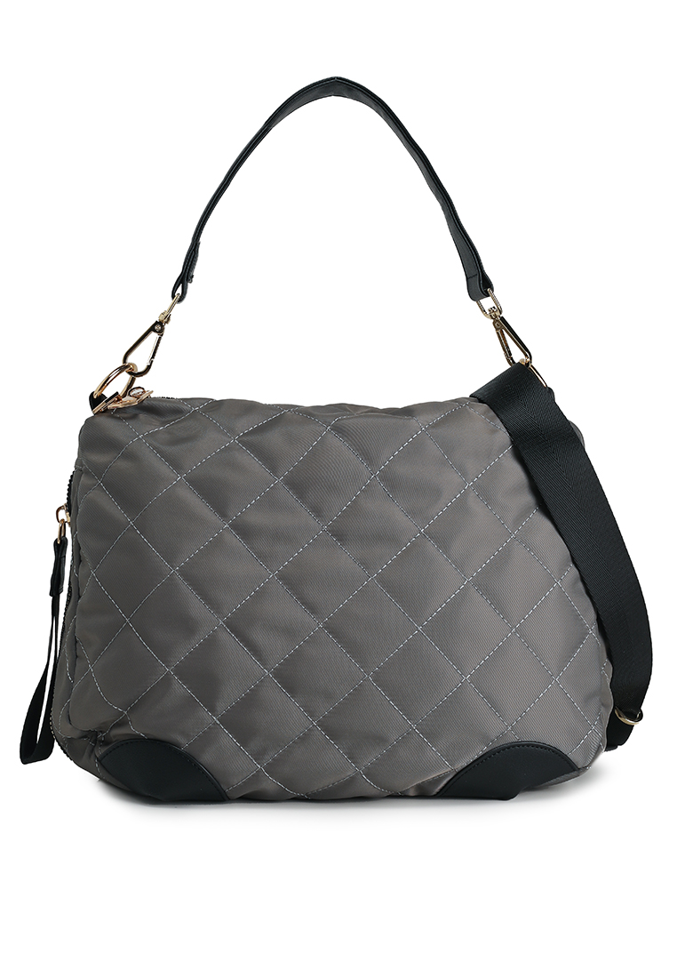 NUVEAU Quilted Nylon Convertible Shoulder Bag