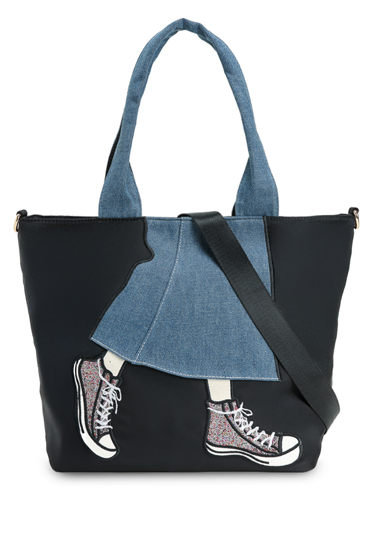 NUVEAU Embroidery Convertible Tote Bag