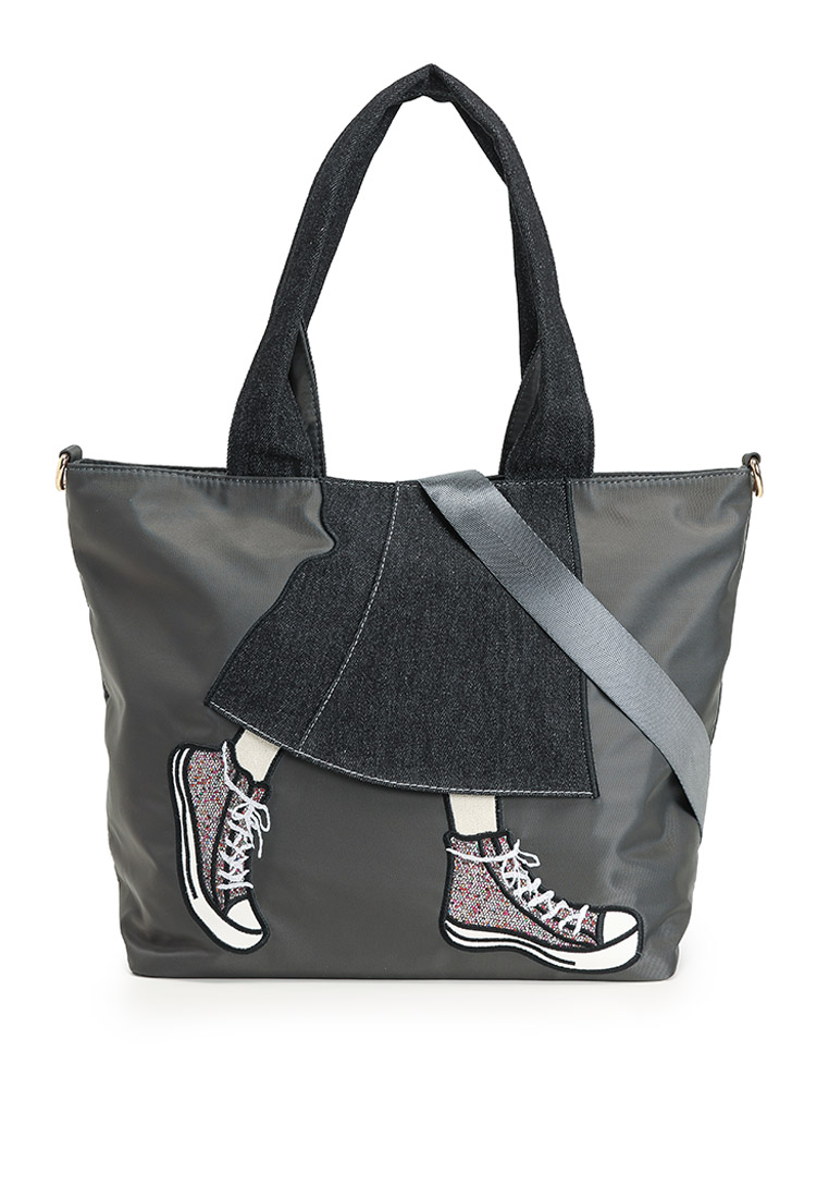NUVEAU Embroidery Convertible Tote Bag