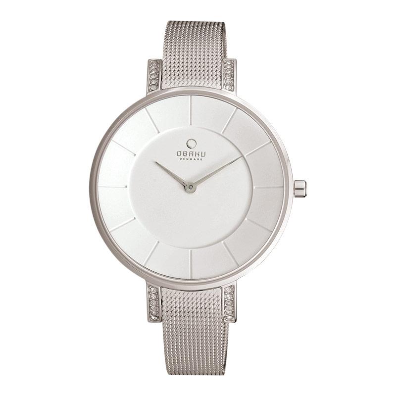 Obaku Jam Tangan Wanita Obaku V158LECIMC Lun Steel White Dial Mesh Strap