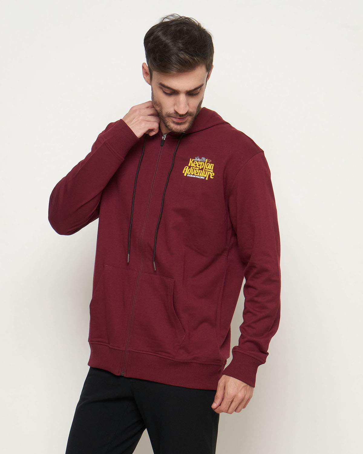 Ocean Pacific Men's Hoodie Jacket 03MJM00574 Maroon