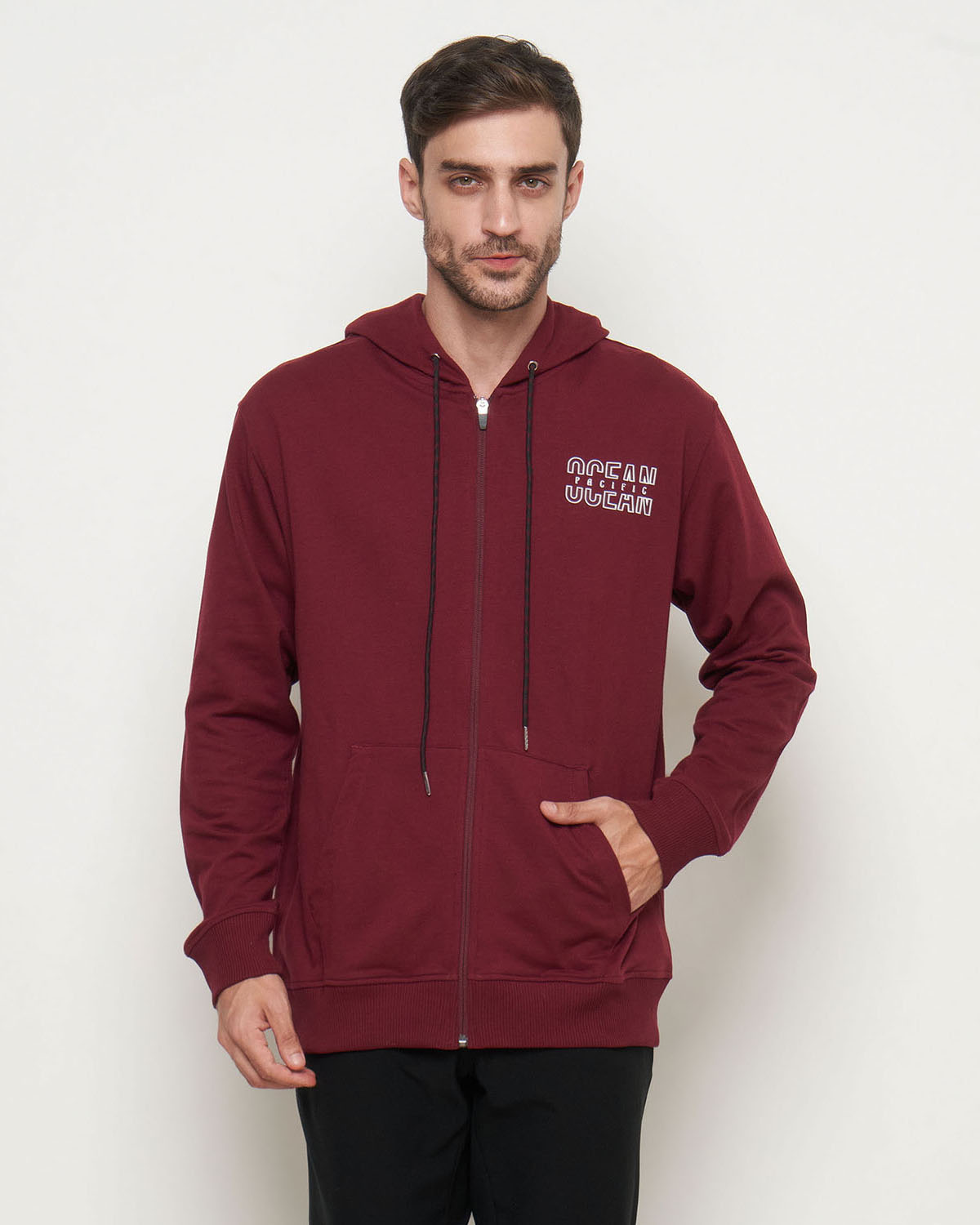 Ocean Pacific Men's Hoodie Jacket 03MJM00474 Maroon