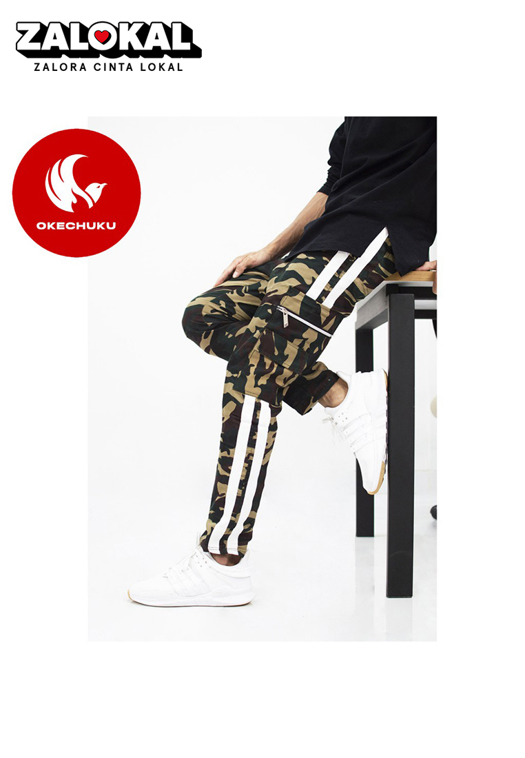 OKECHUKU Pedro  Celana Army Pria Cargo Unisex / Cargo Pants / Celana Panjang Cargo Army