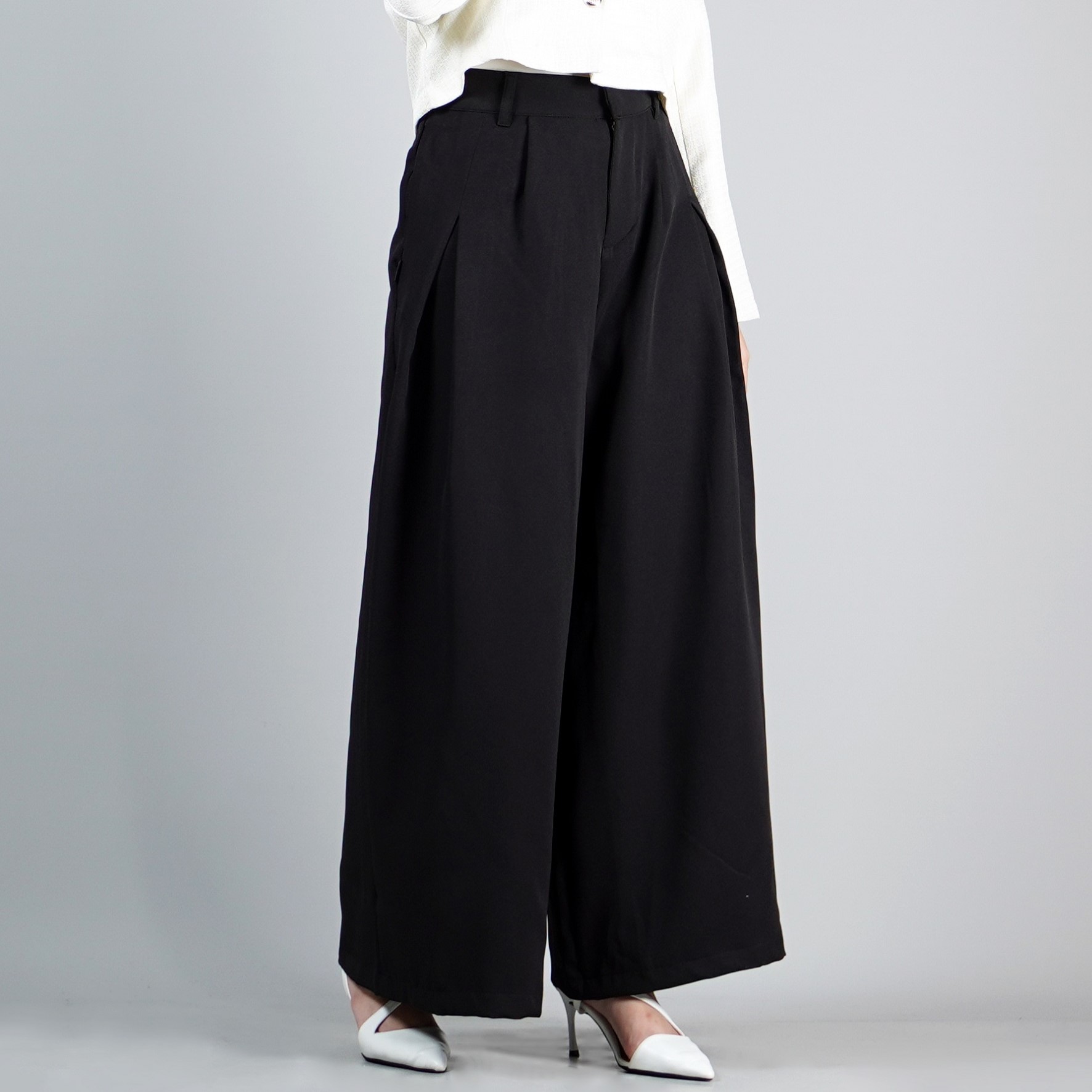 Okechuku LENA PANTS Celana Hitam Wanita Celana Kulot Hitam Celana Panjang Hitam Wanita - HITAM