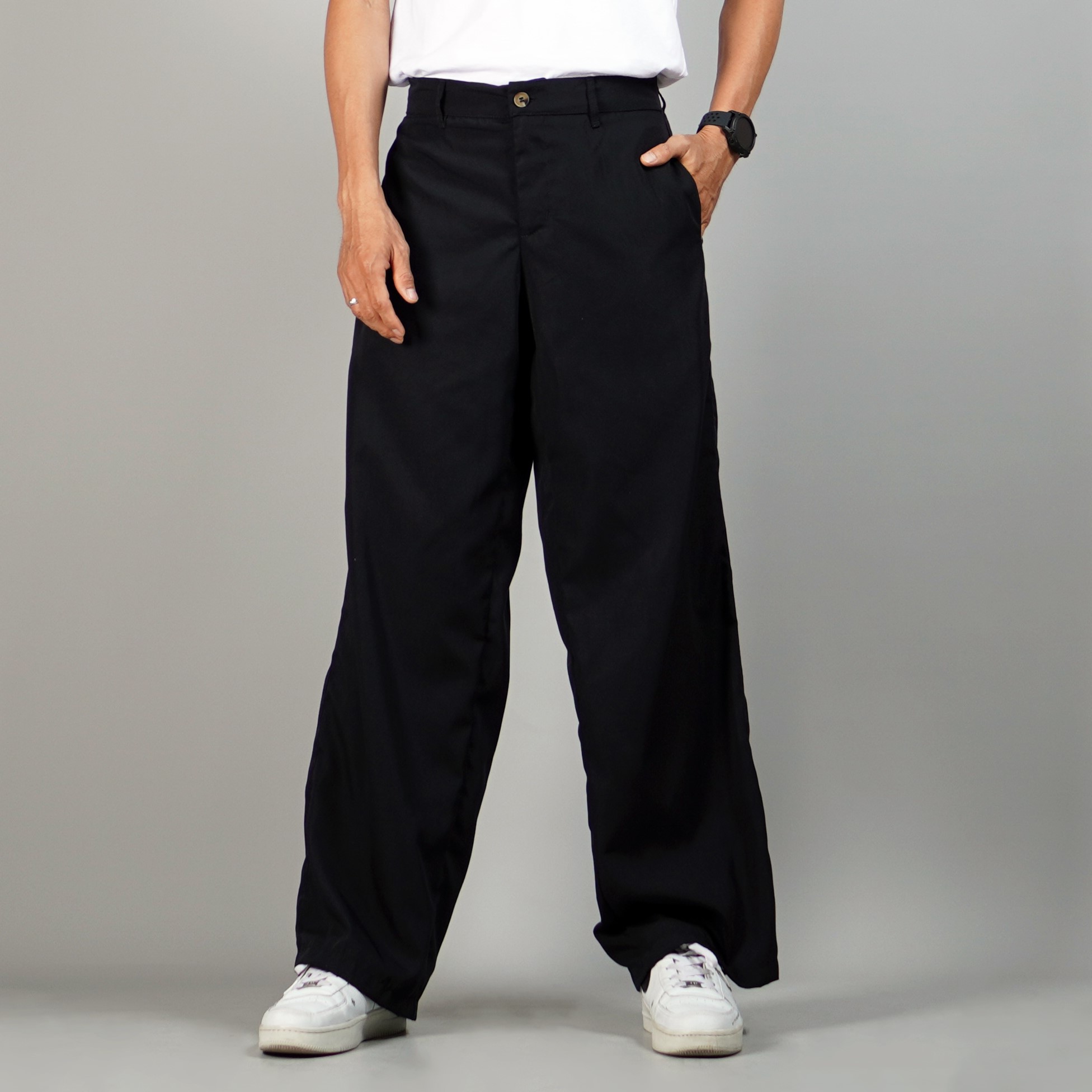 Okechuku ROCKY Celana Panjang Hitam Loose Pants Pria Celana Loose Fit Pria - HITAM