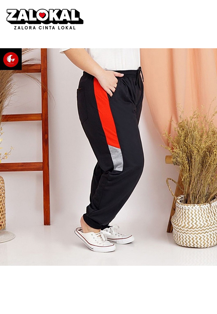 OKECHUKU Timy Big Celana Panjang Wanita Jumbo / Celana Training Wanita / Celana Joger Wanita Bigsize