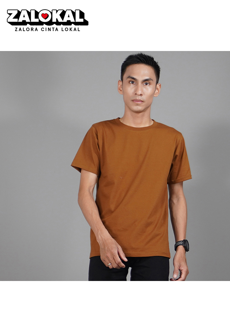 Okechuku Kaos Polos Pria Lengan Pendek Cotton TShirt Short Sleeve - Bronze