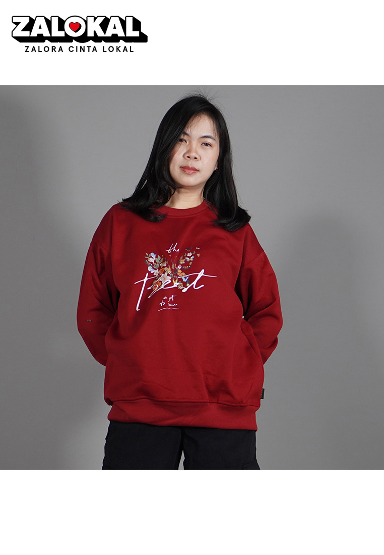 Okechuku BEST Sweater Marun Sweater Unisex Sweater Sablon Sweater Oversize - Marun