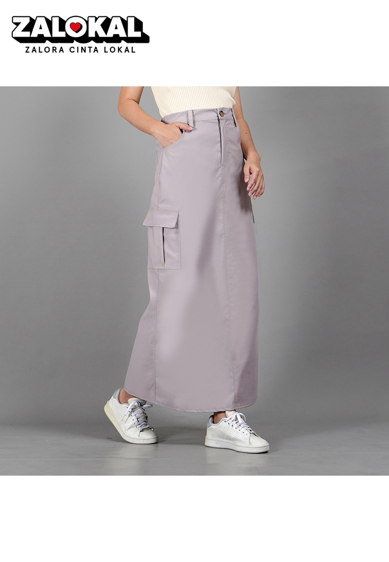 Okechuku MAGGIE Cargo Skirt Rok Cargo Rok Kargo Rok Gaya Korea - BEIGE