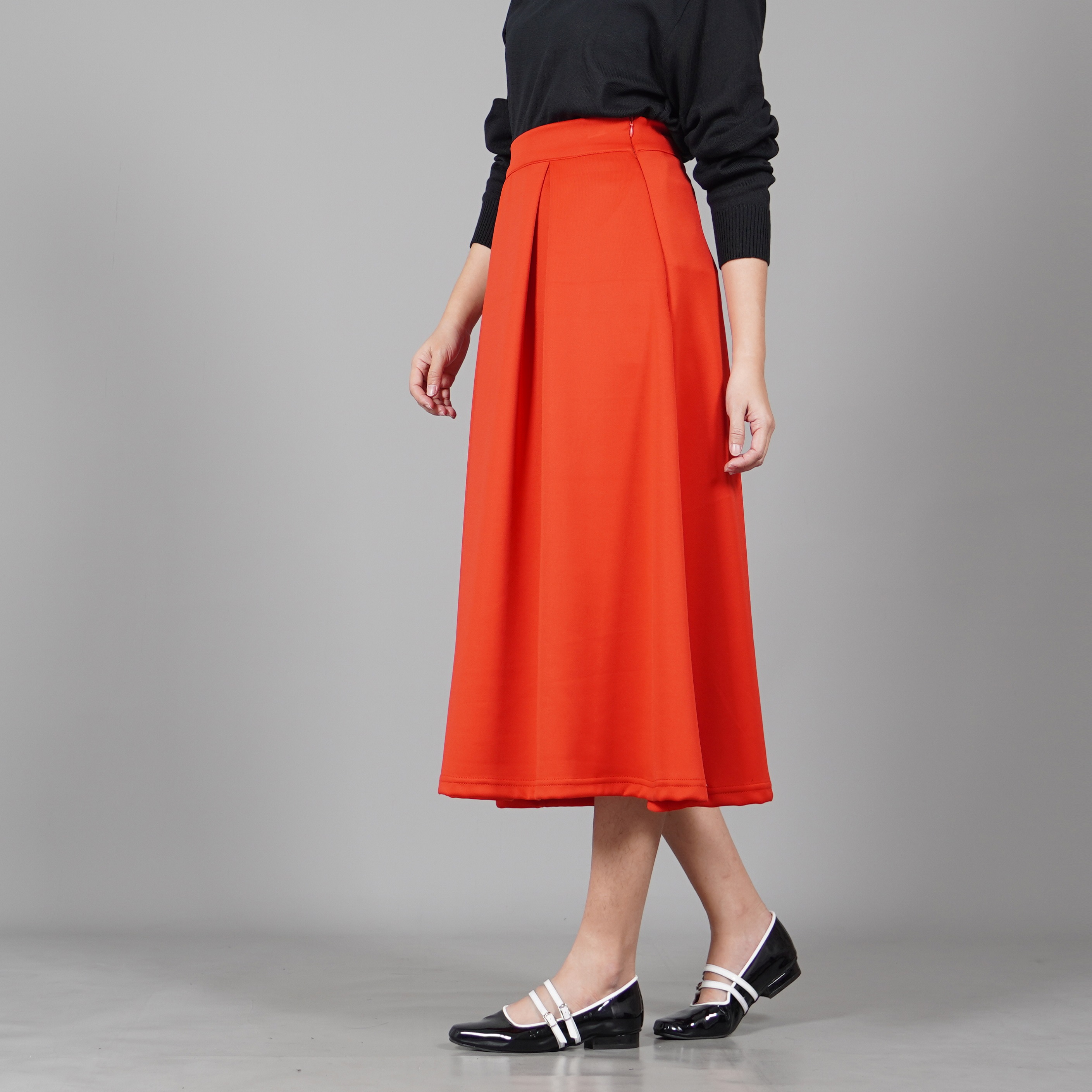 Okechuku REBECA Rok Flare Rok Midi Flare Skirt - MERAH