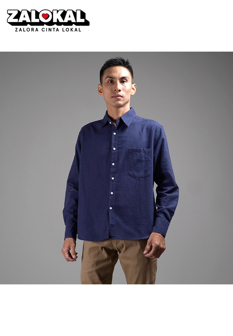 Okechuku FERNANDO Workshirt Kemeja Polos Kemeja Pria Work Shirt - NAVY