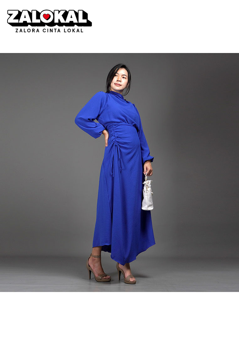 Okechuku HALTERIA Dress Pesta Longdress Gamis Wanita Polos - BIREL