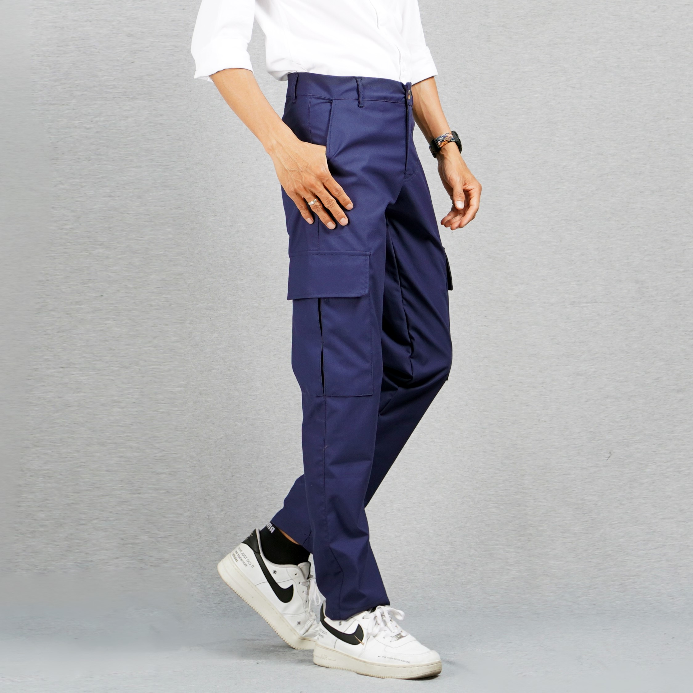 Okechuku RAYMOND Celana Tactical Celana Panjang Cargo Pria Cargo Pants Pria Celana Kargo - NAVY