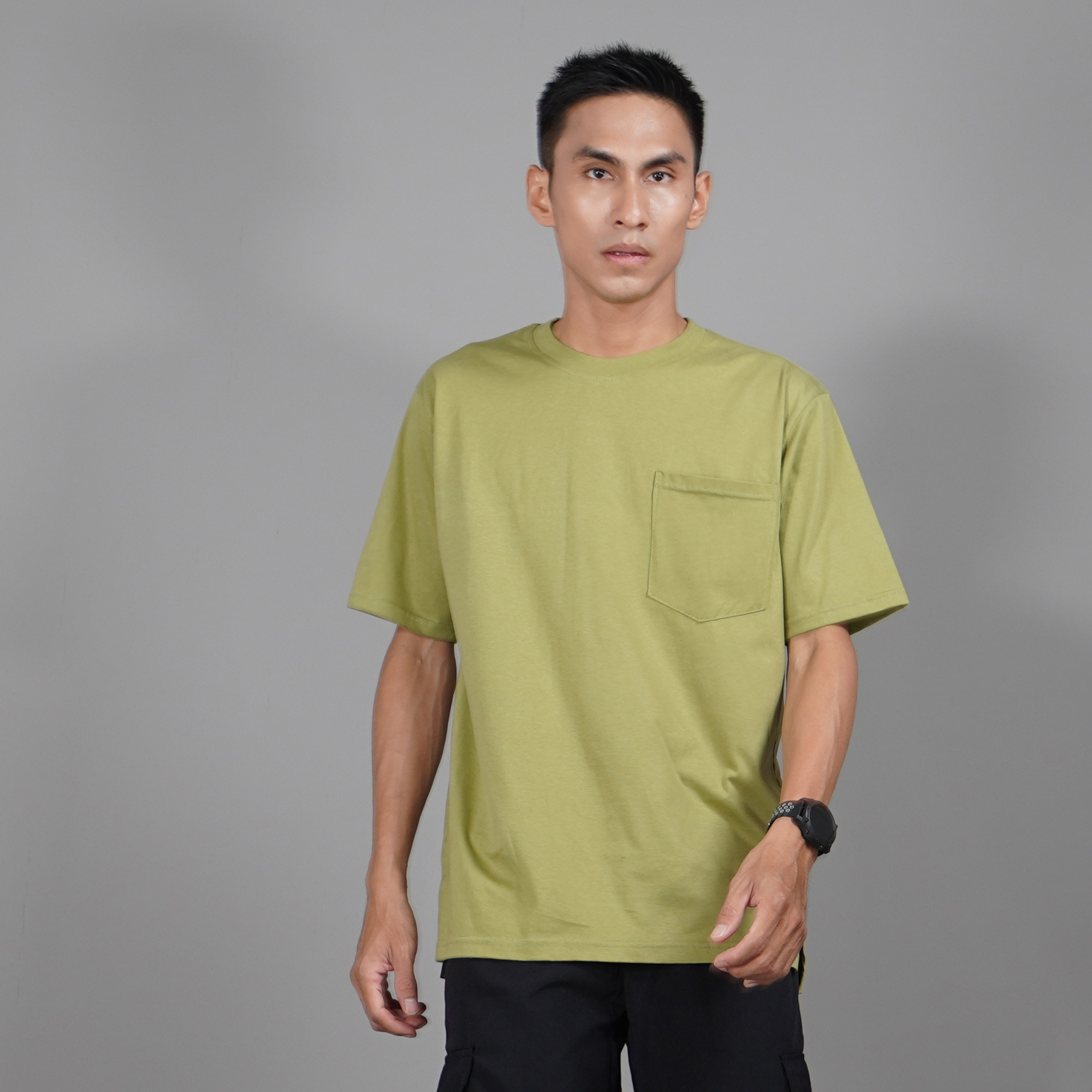 Okechuku DANIEL Kaos Oversized Pria Kaos Polos Pria Oversized T-Shirt Polos Pria - Matcha
