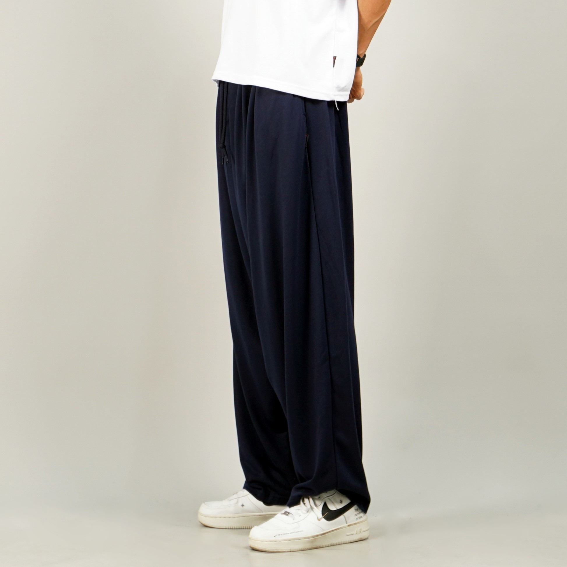 Okechuku BAGGY PANTS Celana Wide Leg Baggy Pants Celana Baggy Pria - NAVY