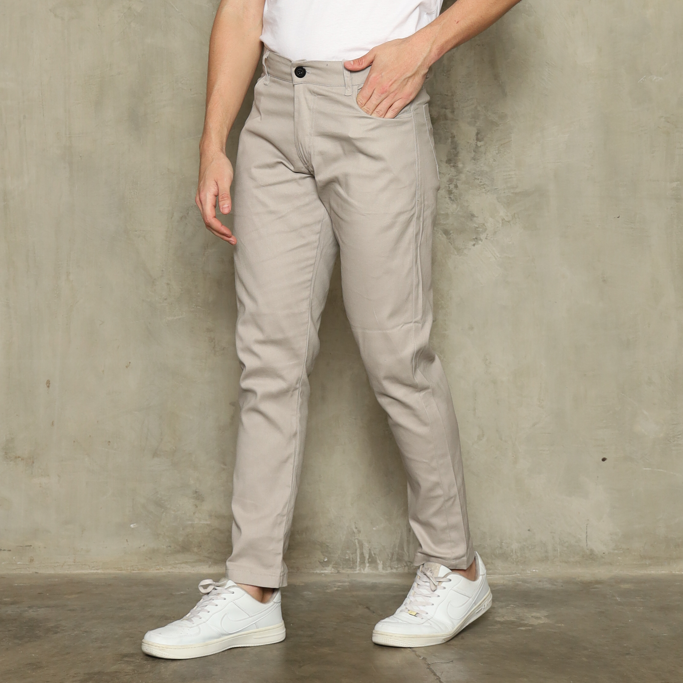 Okechuku JAY Celana Chino Slimfit Pria Celana Panjang Chino Pria - KHAKI