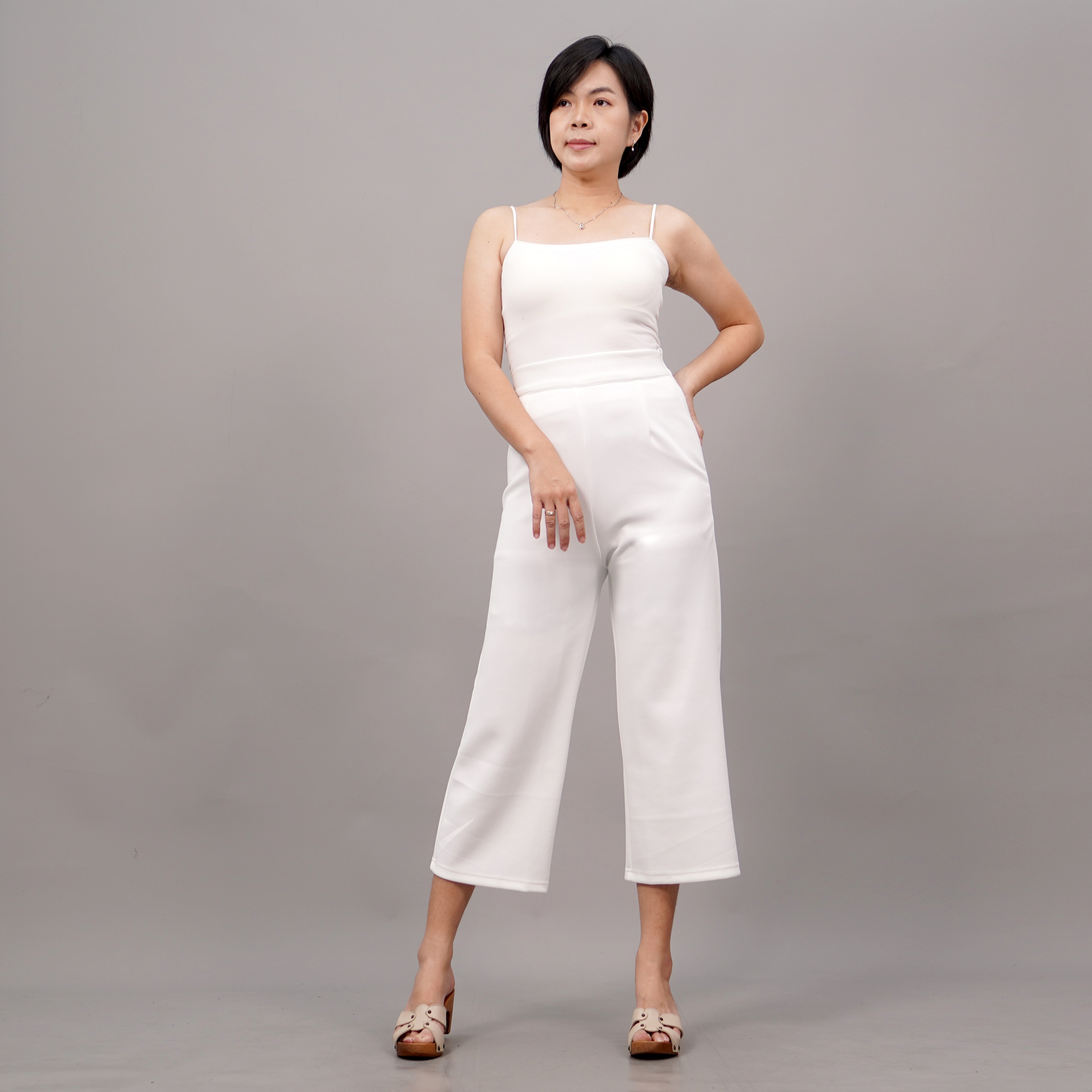 Okechuku LISA Celana Kulot Highwaist Wanita Premium Celana Kulot Wanita 3/4 - BW