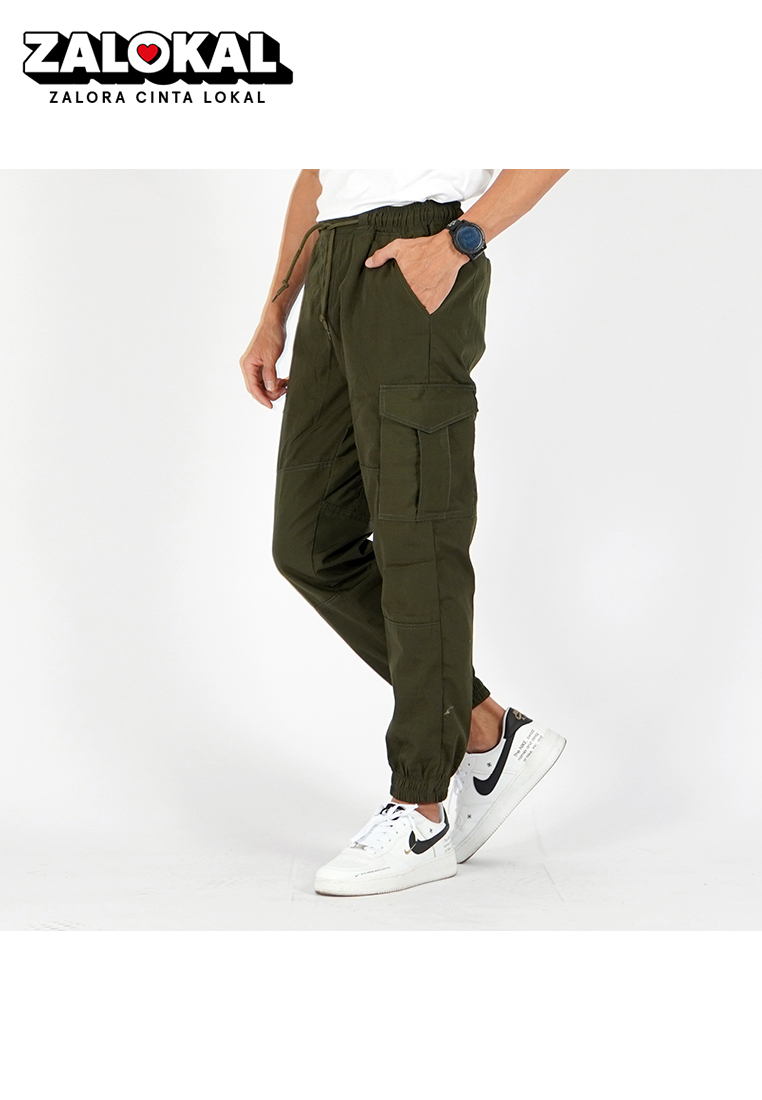 Okechuku DAVE Celana Cargo Pria Cargo Pants Cargo Jogger Pants Cargo Jogger Pria - ARMY