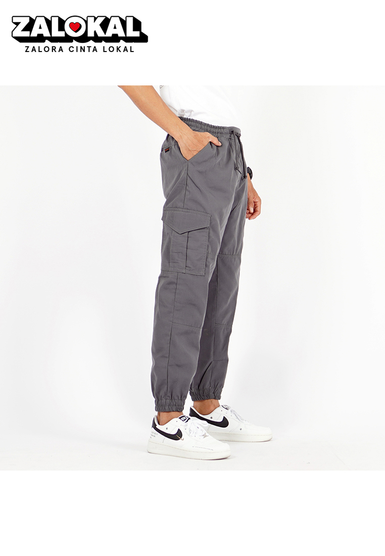 Okechuku DAVE Celana Cargo Pria Jogger Pants Pria Celana Cargo Jogger Pria - ABU