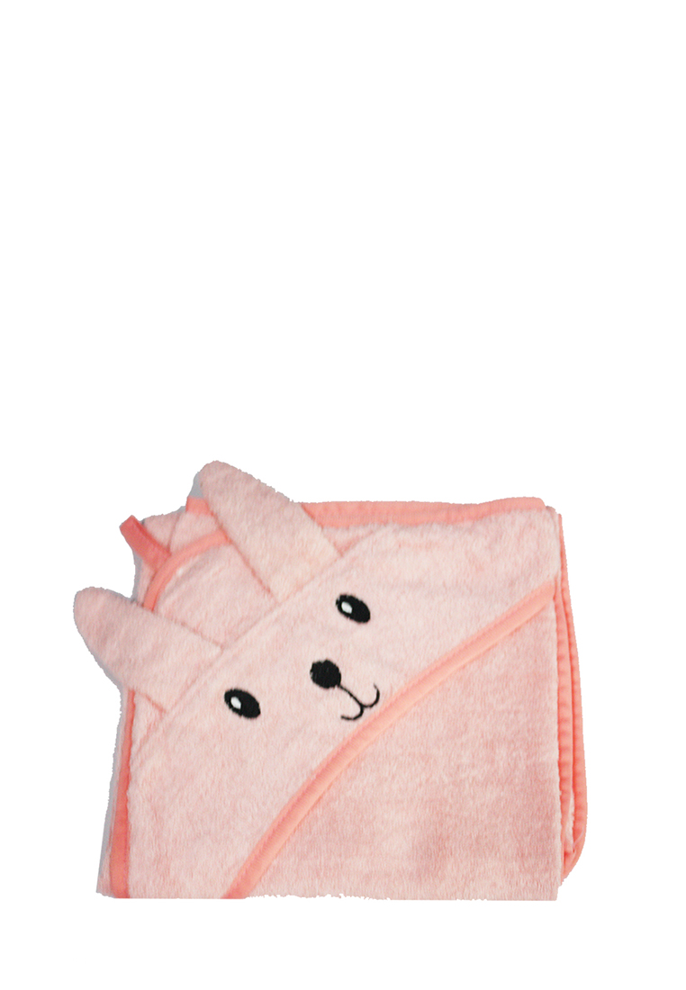 Okiedog Freckles Hooded Towel Rabbit - Pink - Handuk mandi anak dengan topi