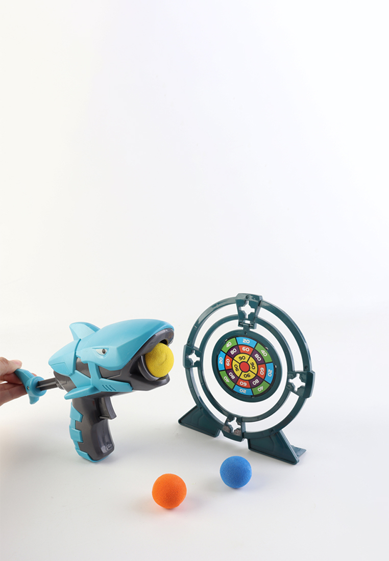 Okiedog Shark soft bullet gun Blue - Mainan tembakan anak Shark