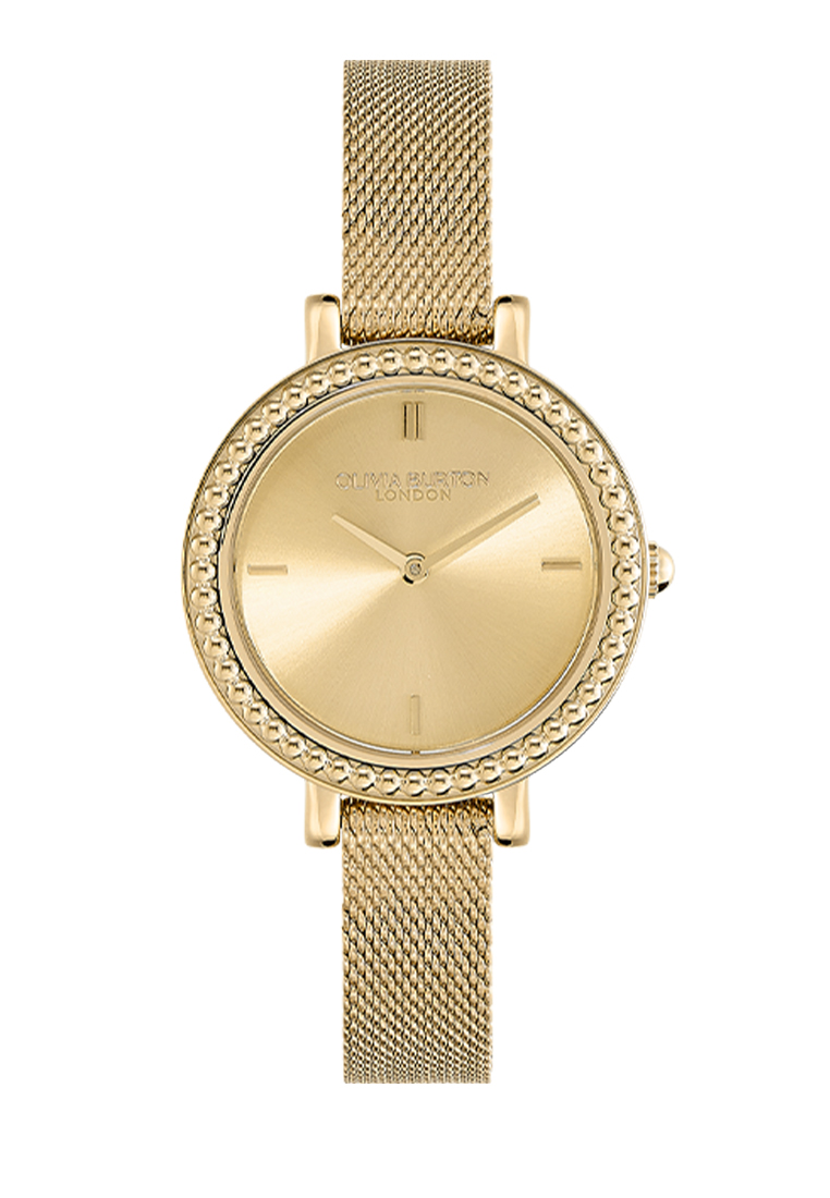 Olivia Burton 30mm Vintage Bead Gold Mesh Watch - 24000161