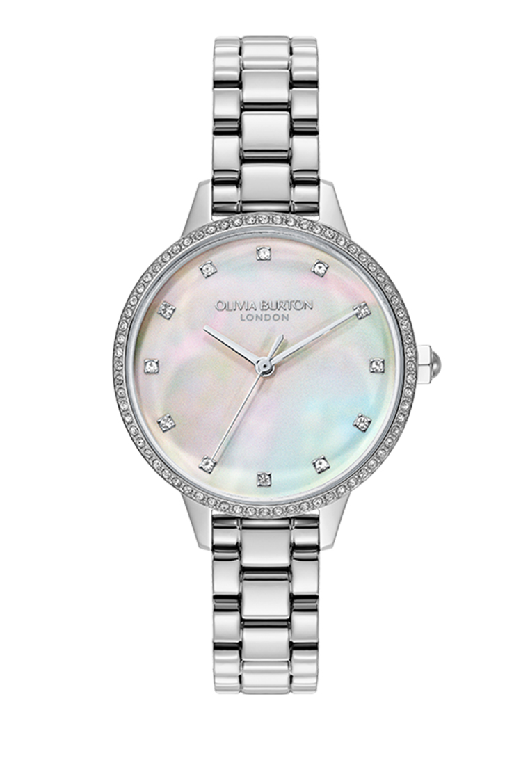 Olivia Burton Modern Classics Captivate Pearlized & Crystal Dial, SS Case, SS Bracelet 34mm - 240003